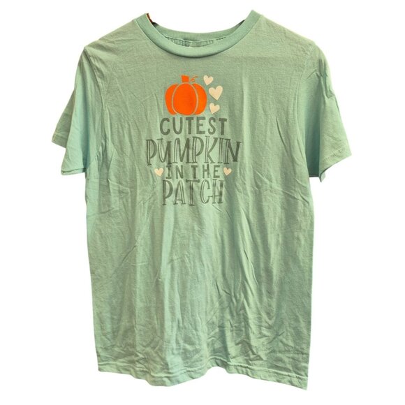 Cutest Pumpkin In The Patch Graphic Tee XL Tultex 50% Cotton 50% Polyester Mint - Picture 3 of 7